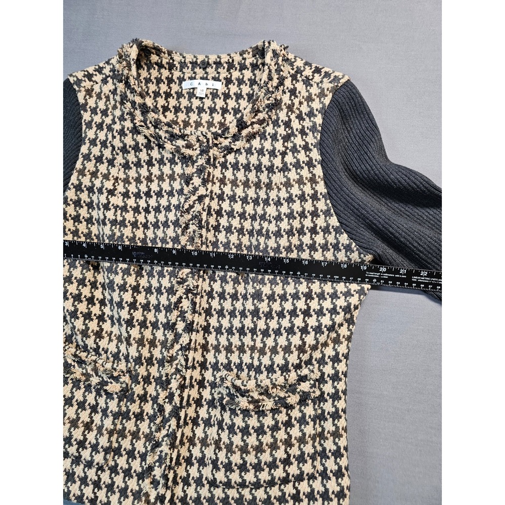 Cabi Jacket Houndstooth Knit Button Front Cardiga… - image 3
